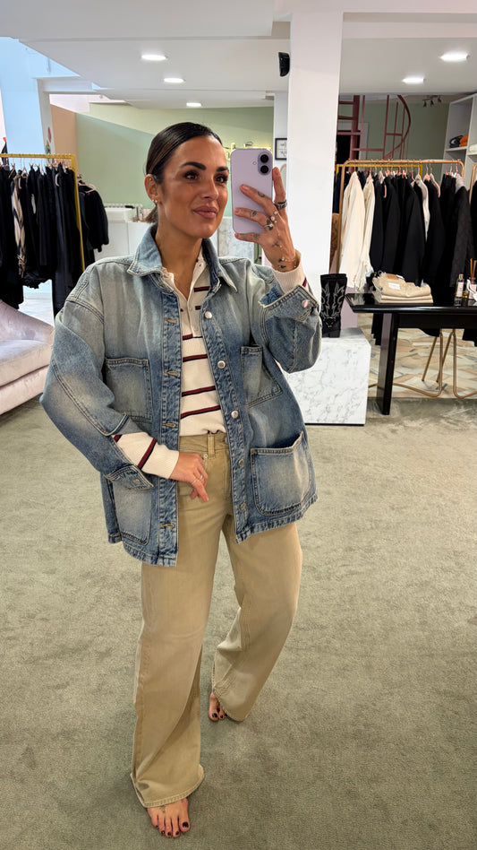 Giacca over in denim smoke Icon