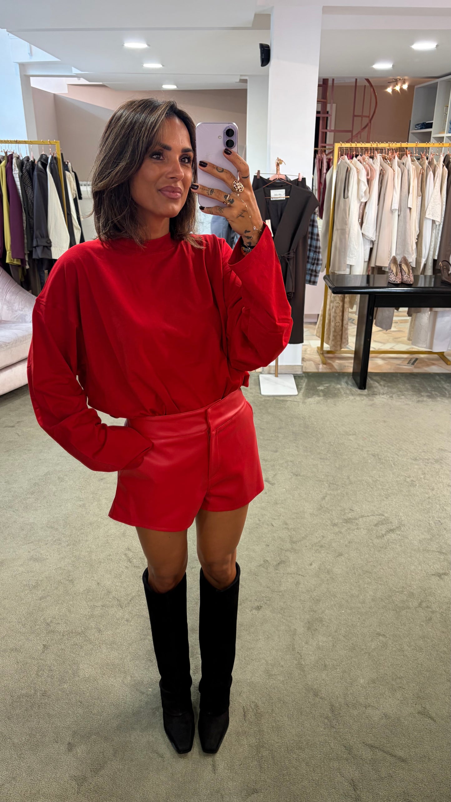 Shorts ecopelle rossi ks