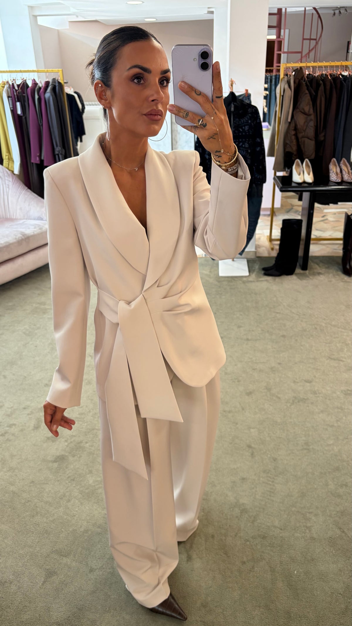 Pantaloni ghiaccio wide leg con pences fr