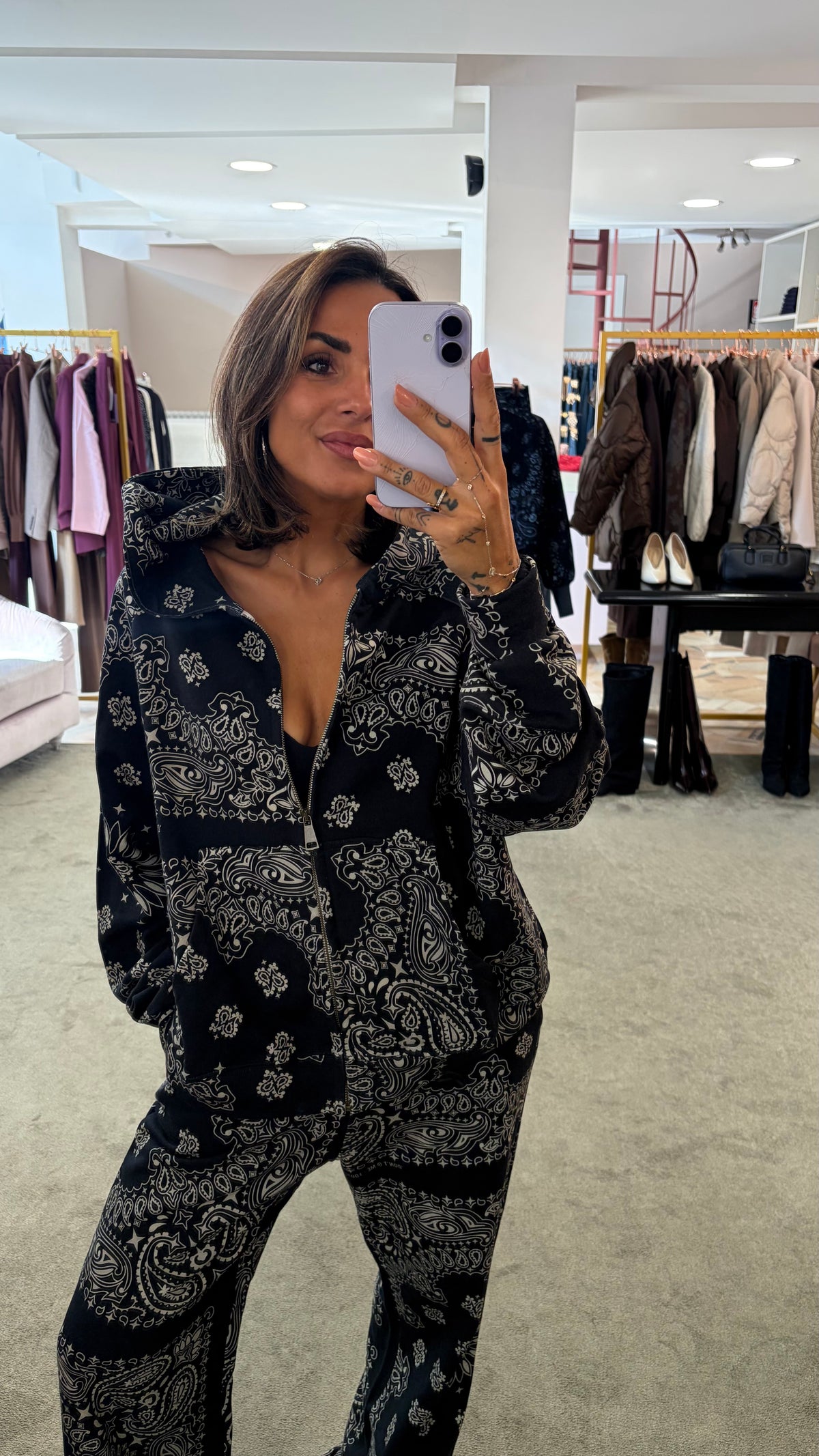 Felpa bandana nera con cappuccio e zip Don't@Me