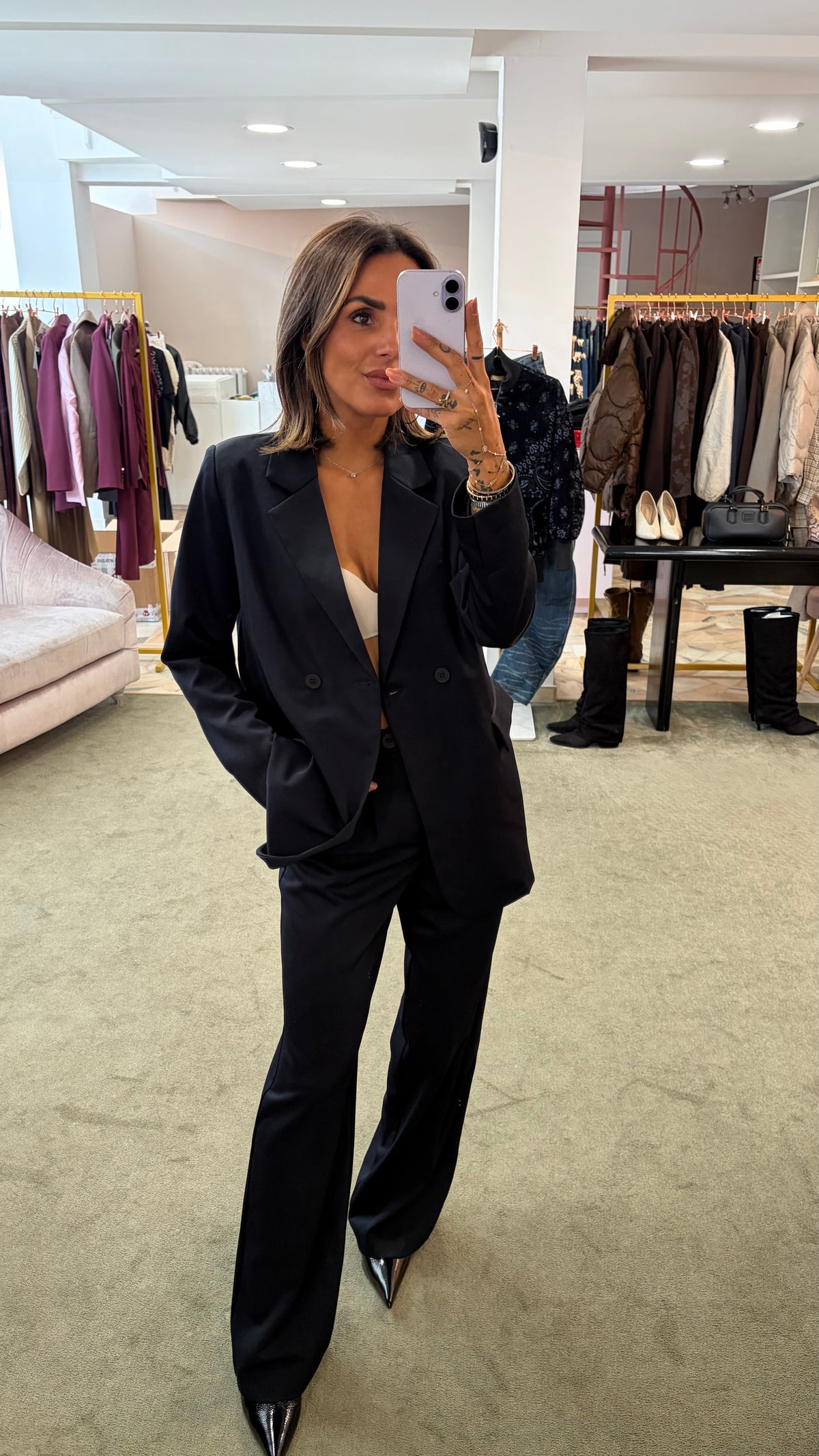 Pantaloni blu wide leg ay fw26