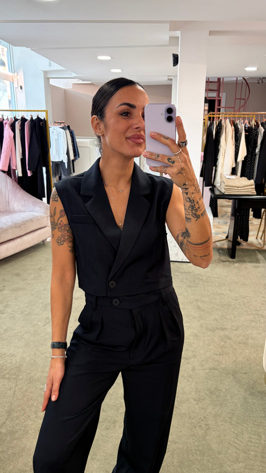 Gilet corto blu notte ay