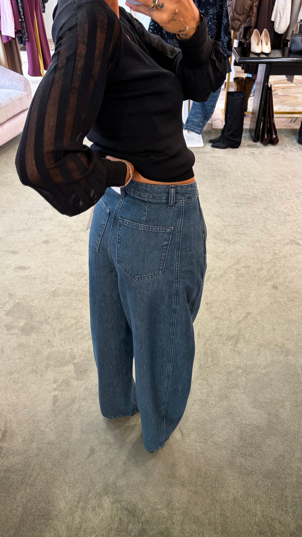 Jeans bella denim scuro barrel sl