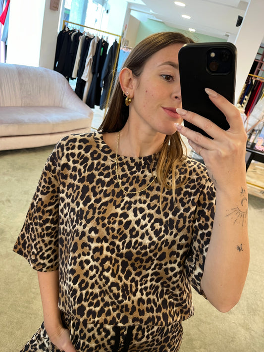 T-shirt brown leopardata sy