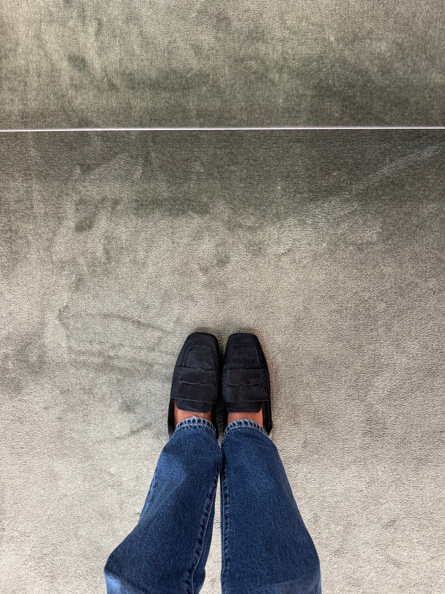 Mocassino nero in cavallino