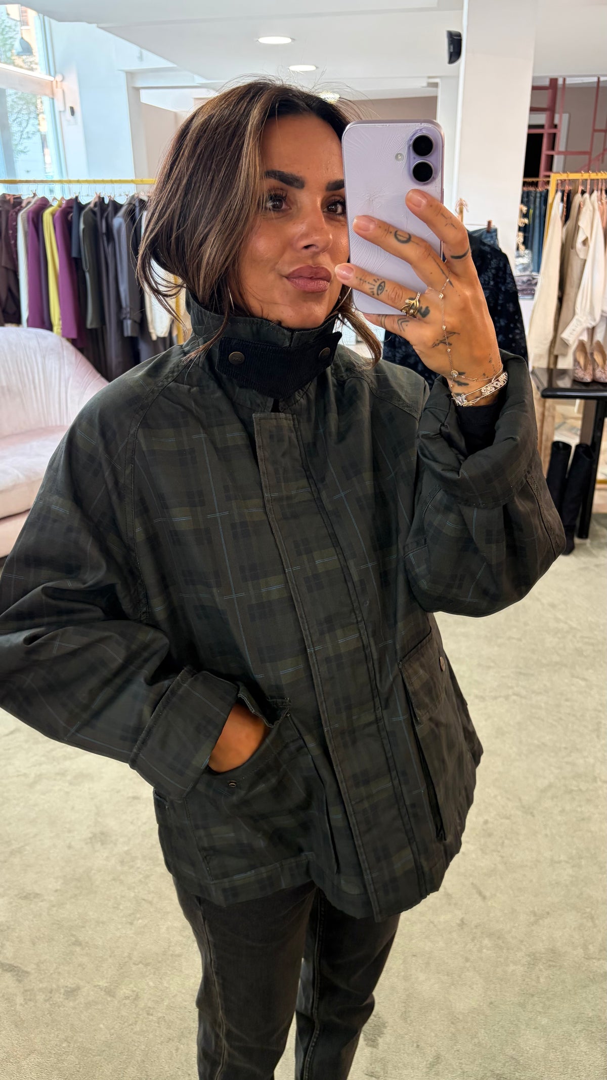 Trench corto cerato check jx