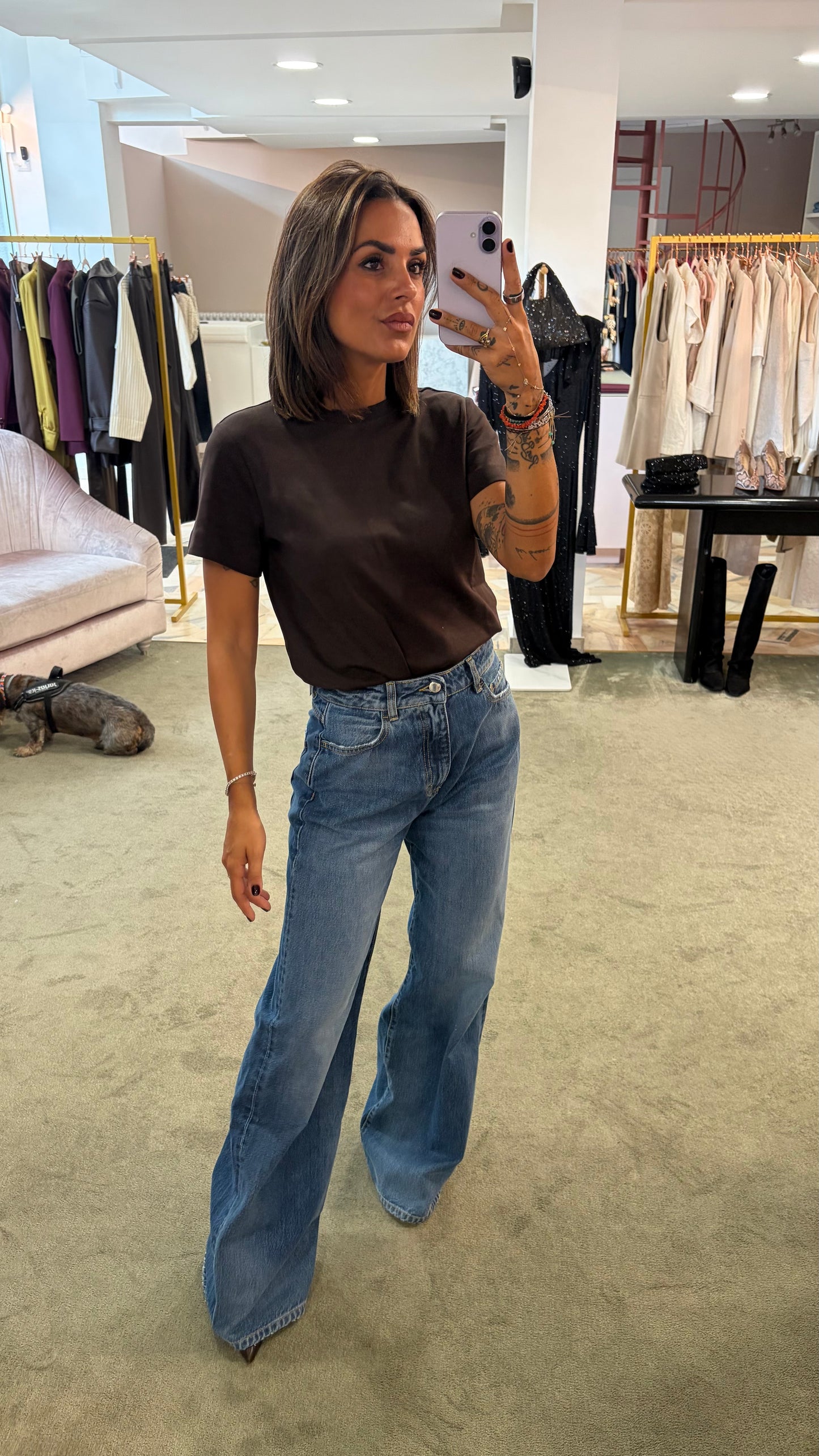 T-shirt regular naima marrone aw