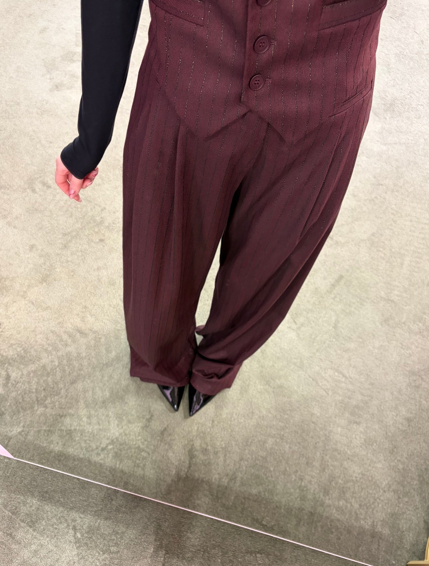 Pantaloni paige MAR DE MARGARITAS bordeux gessato