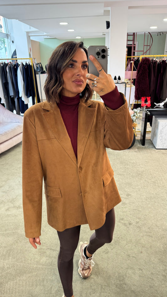 Blazer over cammello scamosciato ks