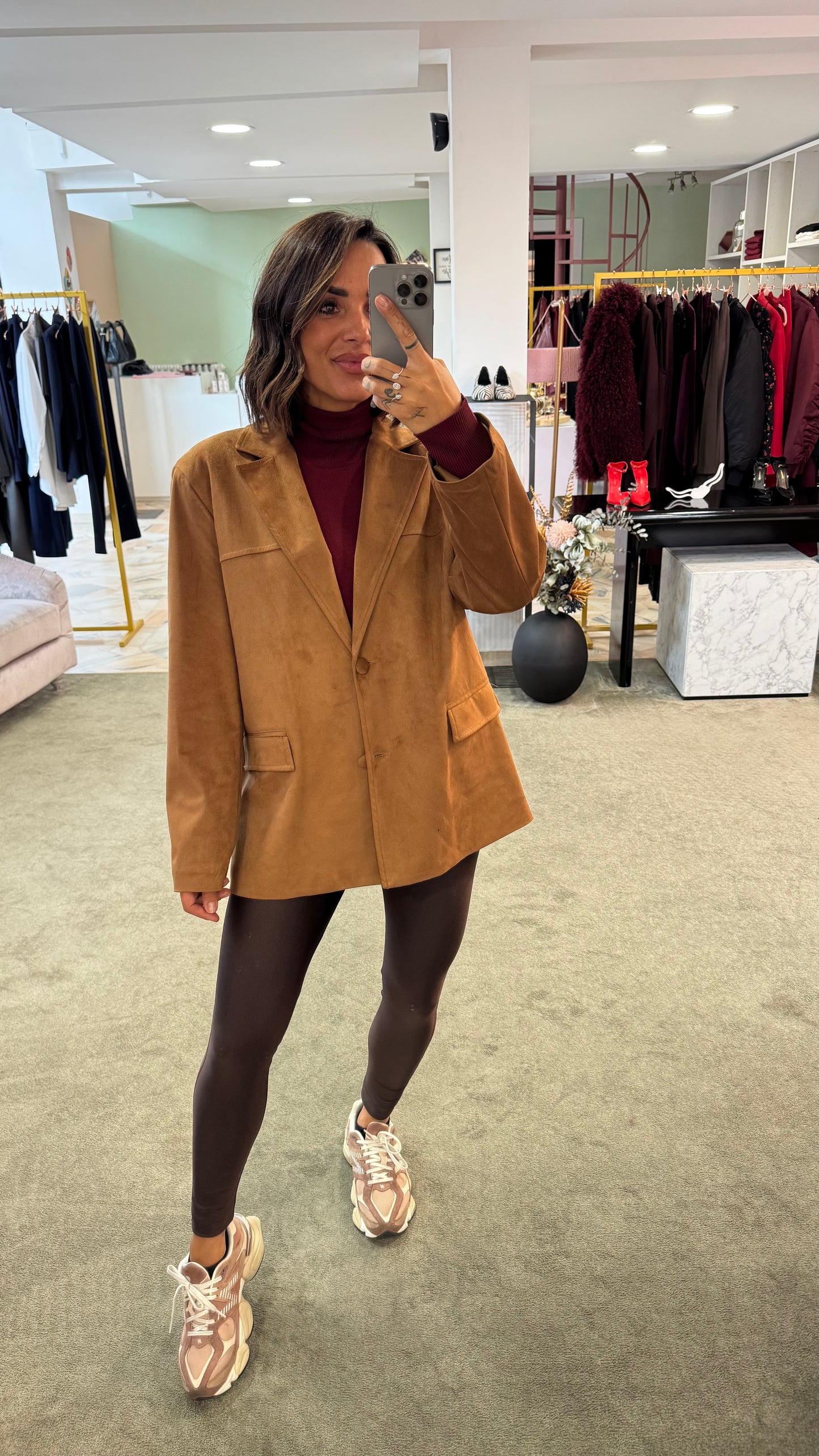 Blazer over cammello scamosciato ks