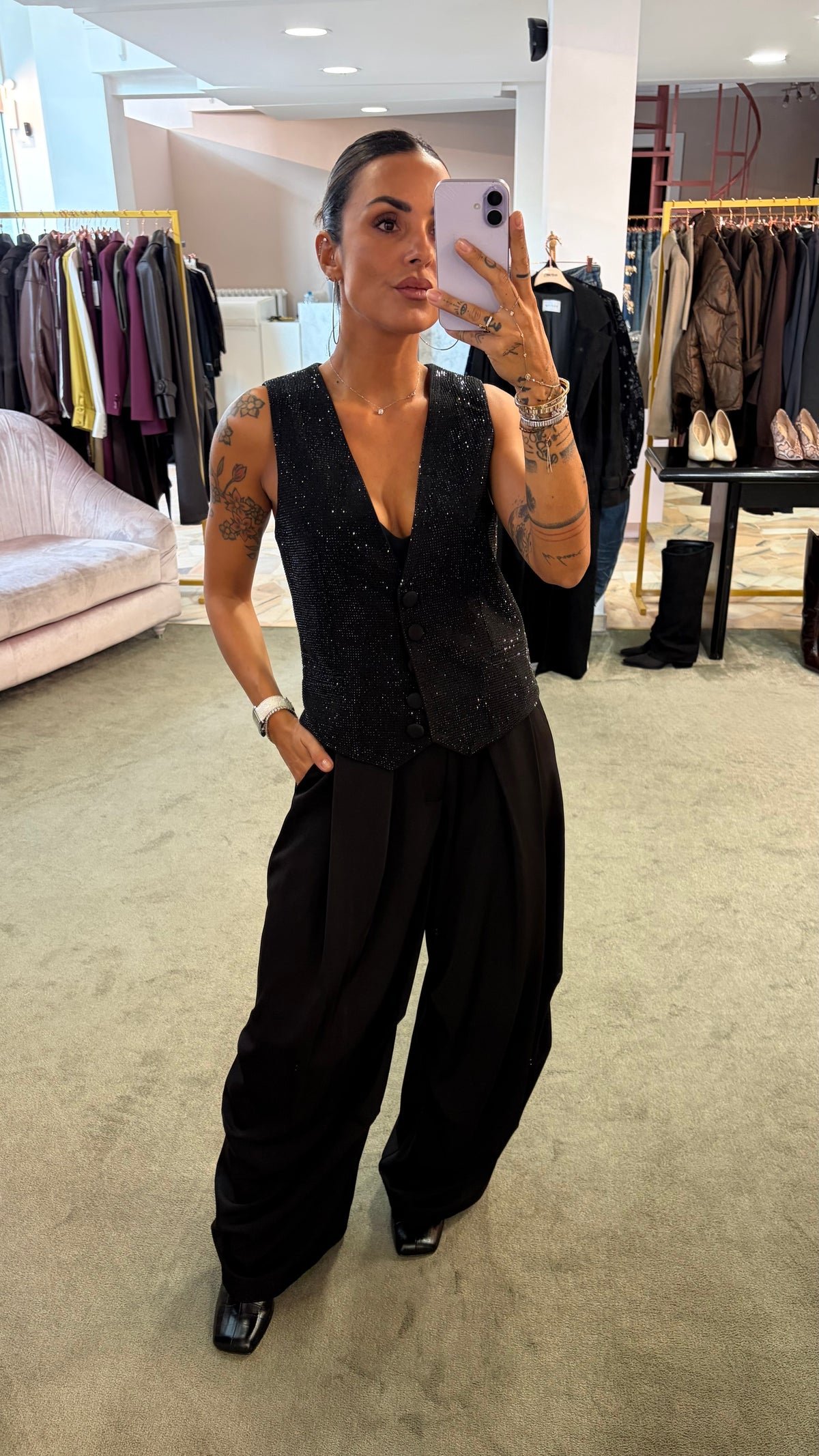 Pantaloni neri classici baloon ay