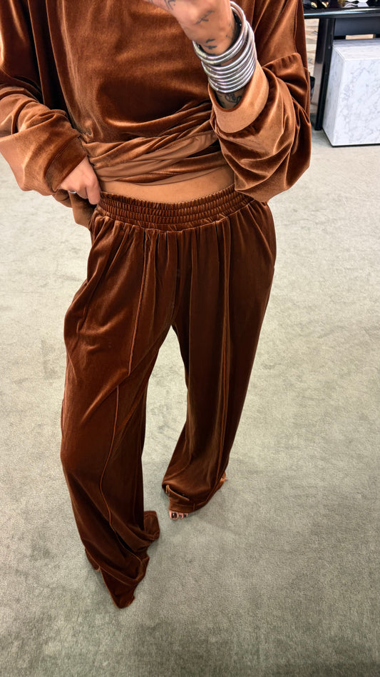 Pantaloni joggers ruggine in velluto Don't@Me