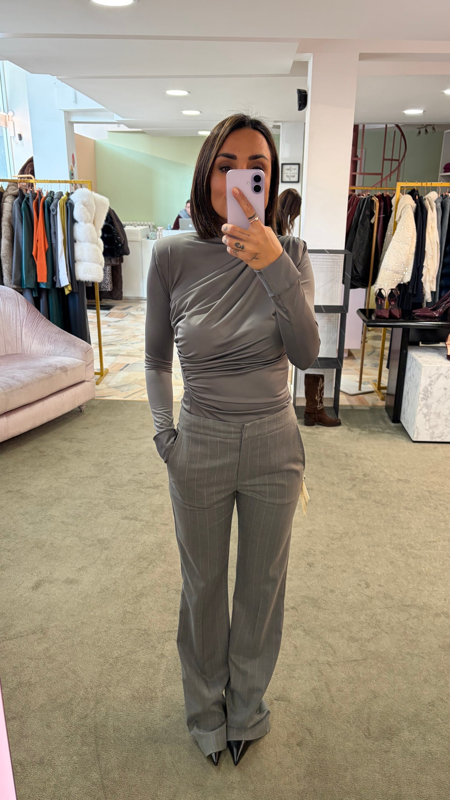 Pantaloni grigi gessatI MAR DE MARGARITAS