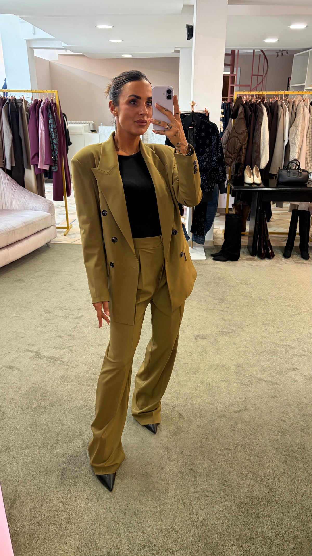 Pantaloni verdi oliva wide leg Actualee