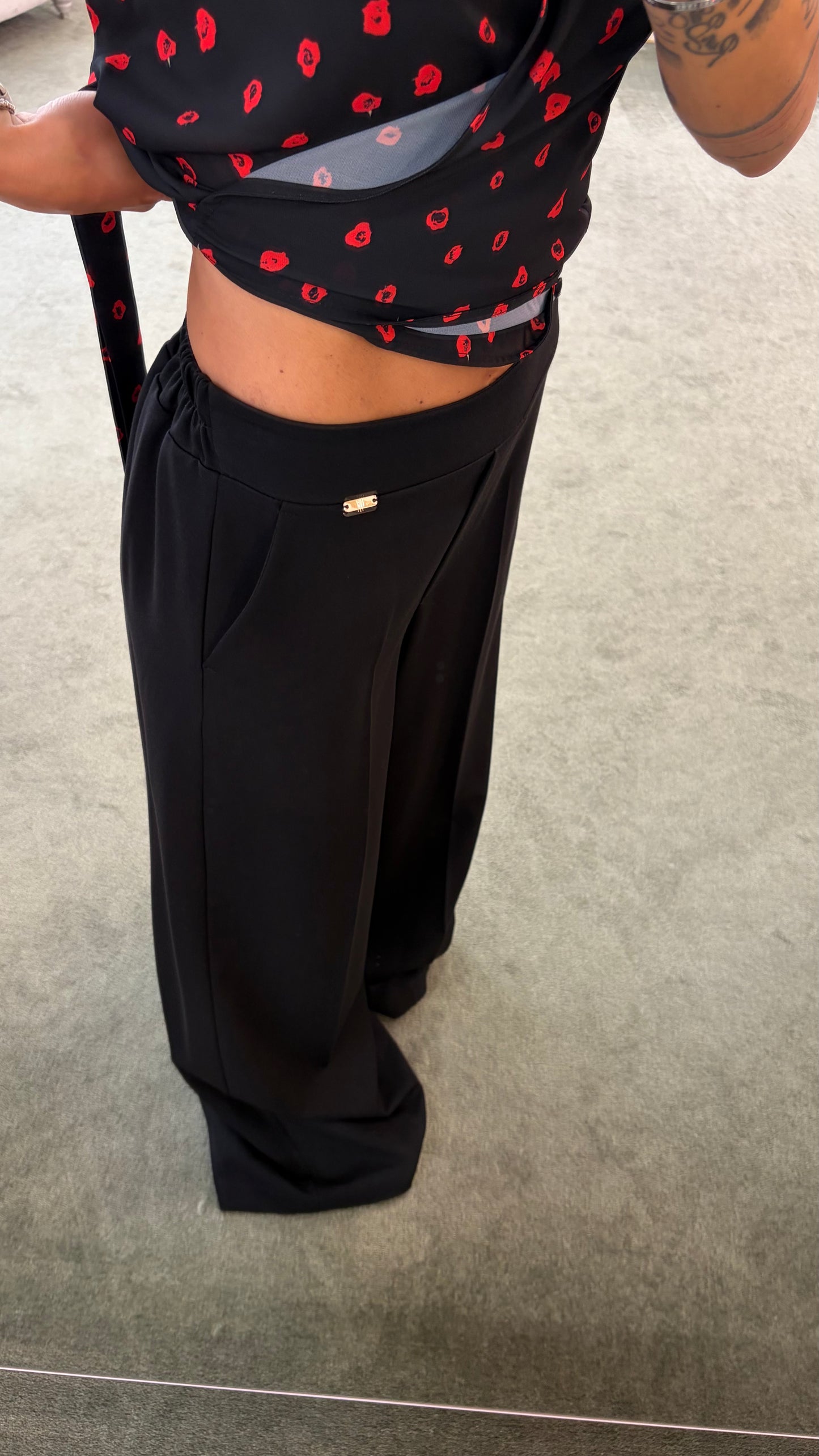 Pantaloni neri wide leg fr A/I26