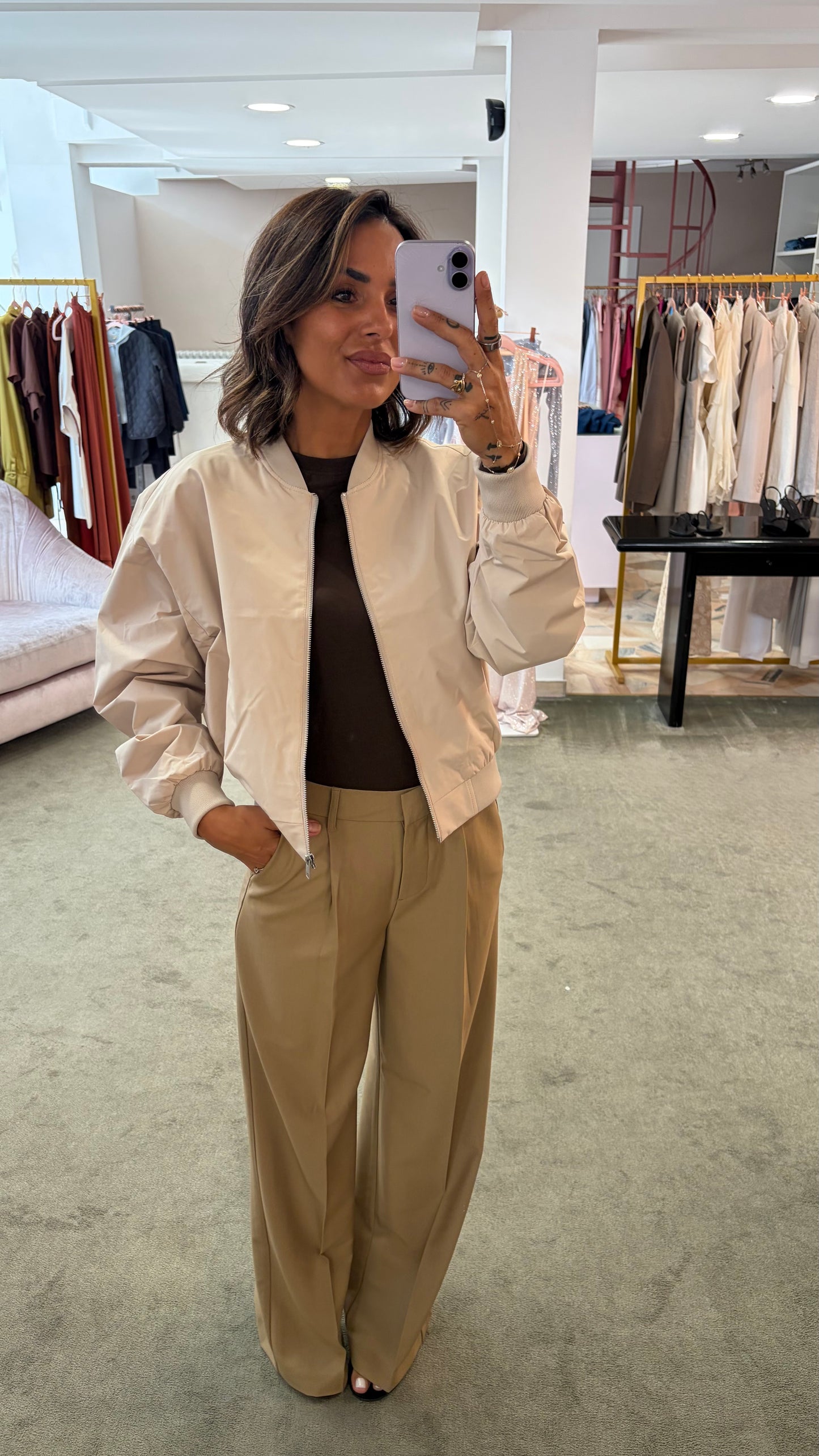 Bomber beige ella leggero jx