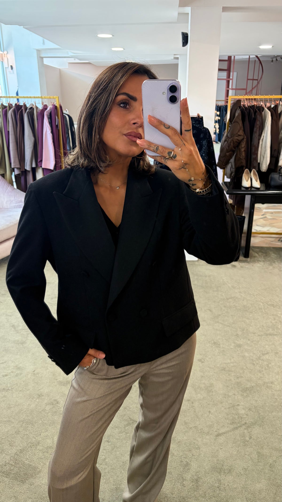 Giacca cappotto nero corto Marsem
