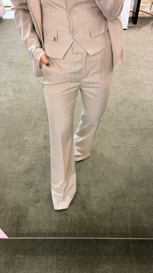 Pantaloni beige Hinnominate gessati