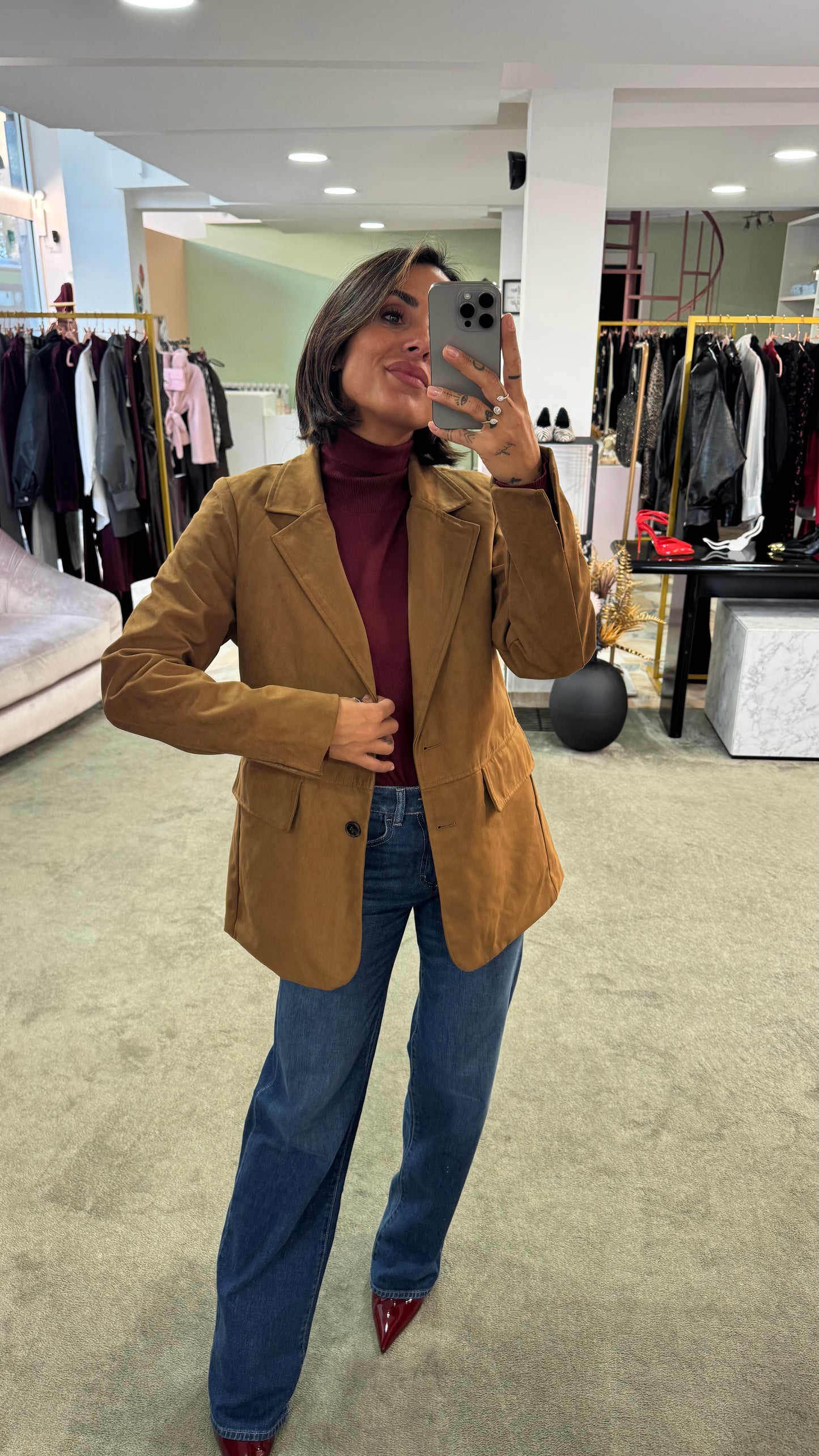 Blazer giacca scamosciata biscotto sy