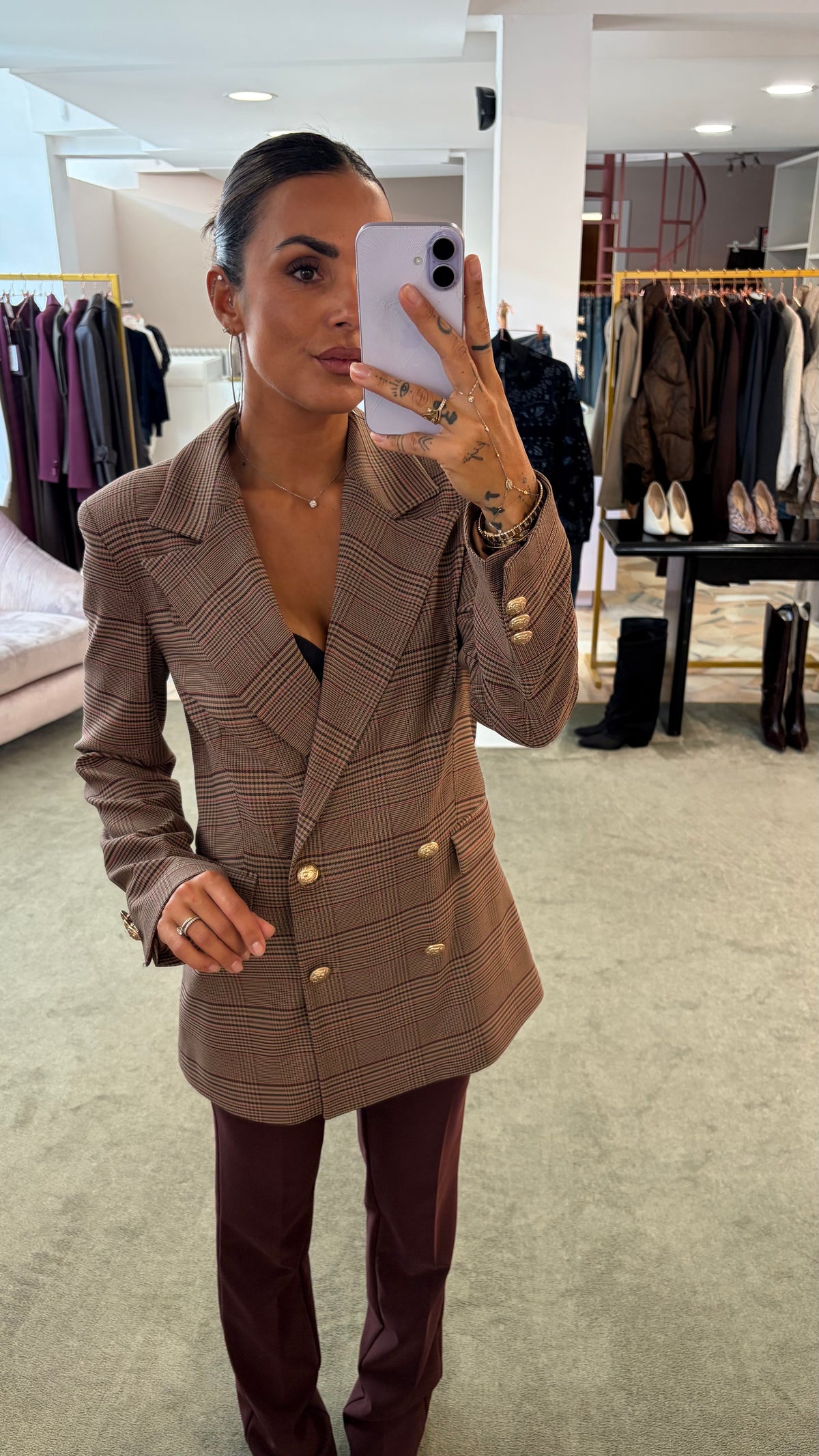 Blazer check doppiopetto fr