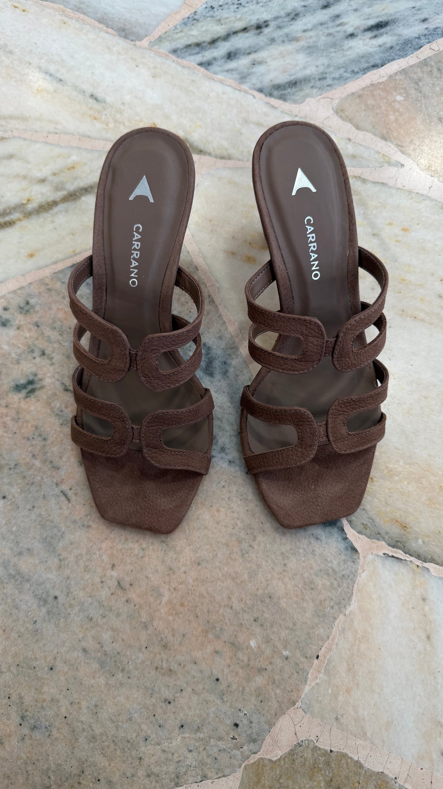 Sandalo marrone in nabuk doppia fascia cr