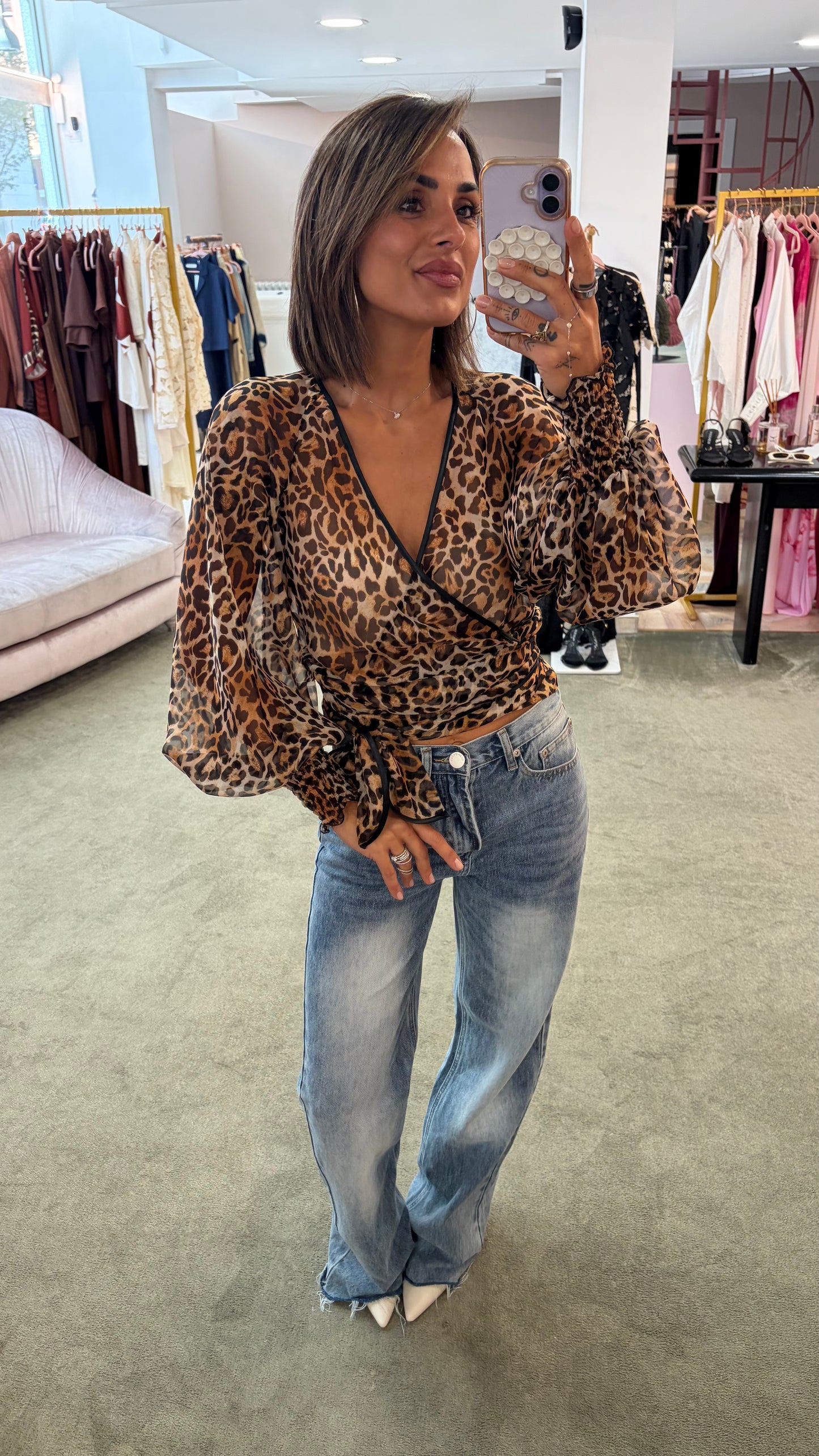 Camicia leopardata con fusciacca mq