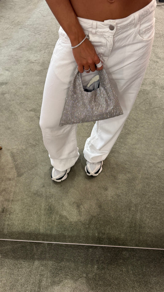 Borsa parks argento con cristalli
