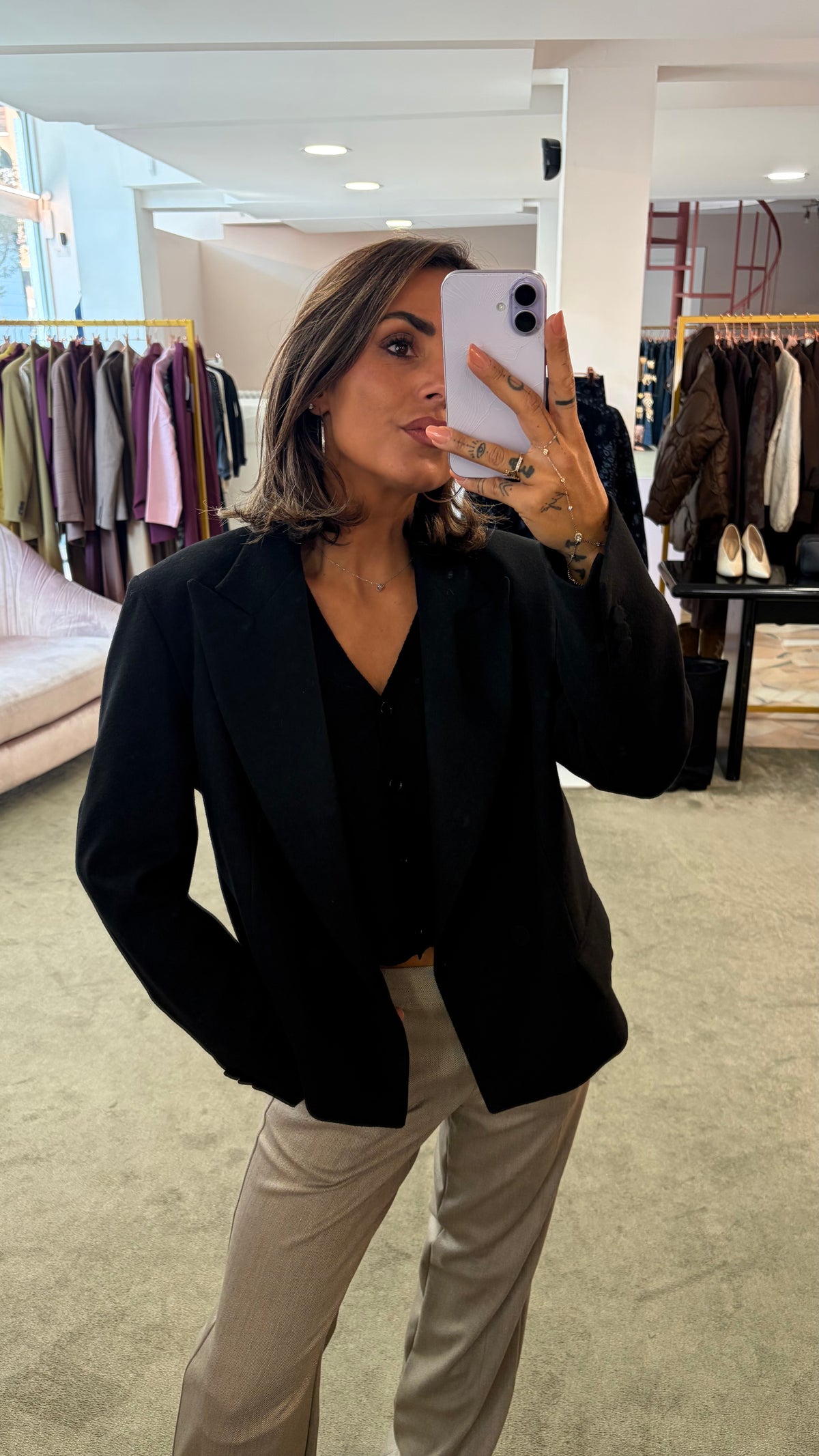 Giacca cappotto nero corto Marsem