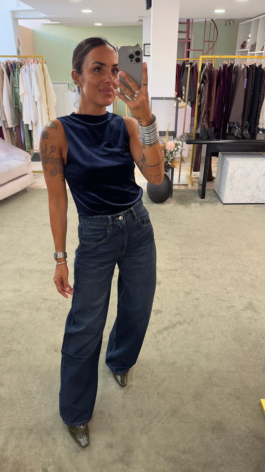 Jeans poppy dusty blue Icon