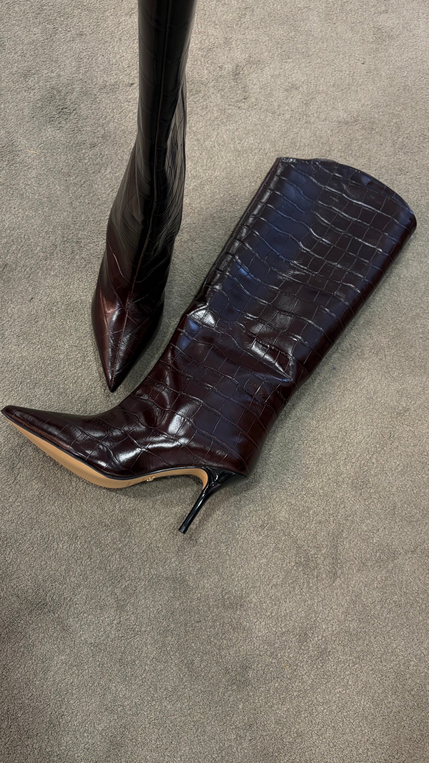 Stivale marrone cioccolato in pelle crocco wr