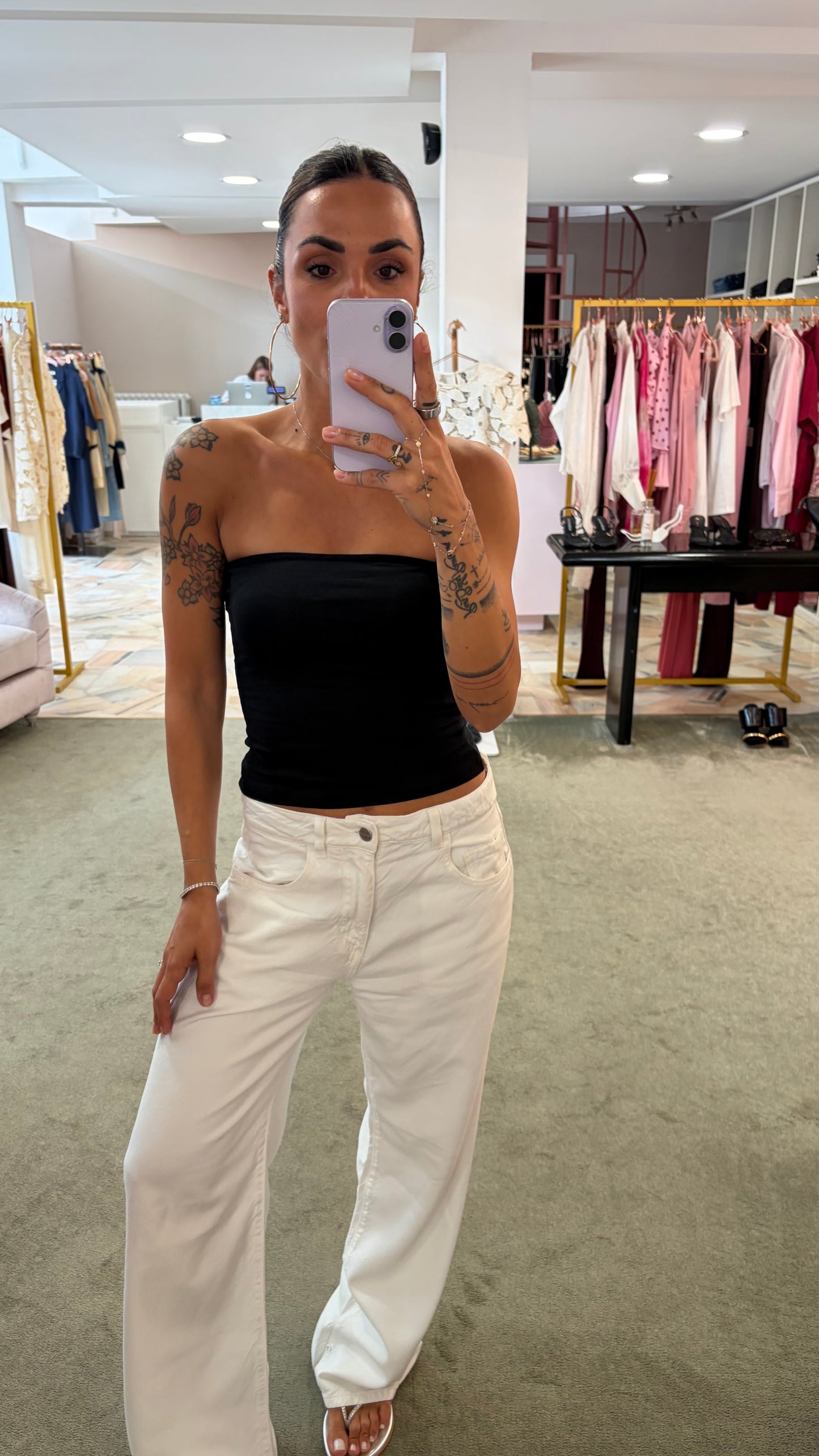Top a fascia nero jx