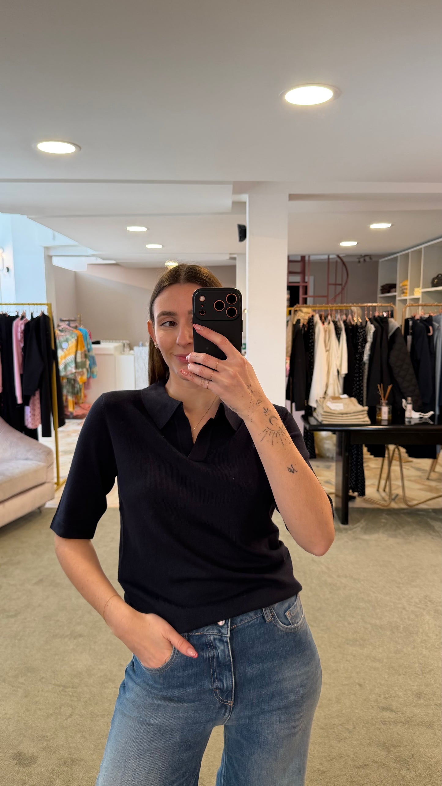 Polo blu notte mezza manica sy