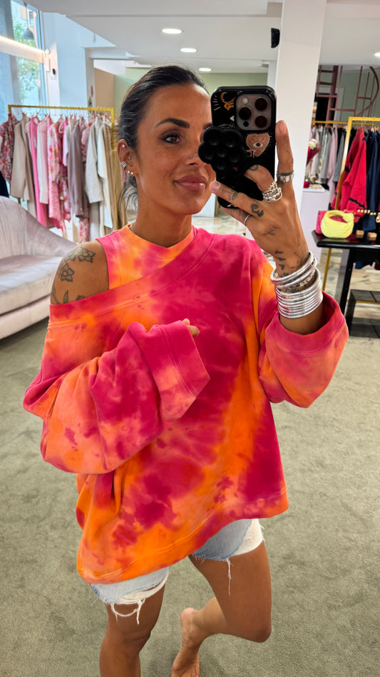 Felpa fucsia tie-dye Don't@me