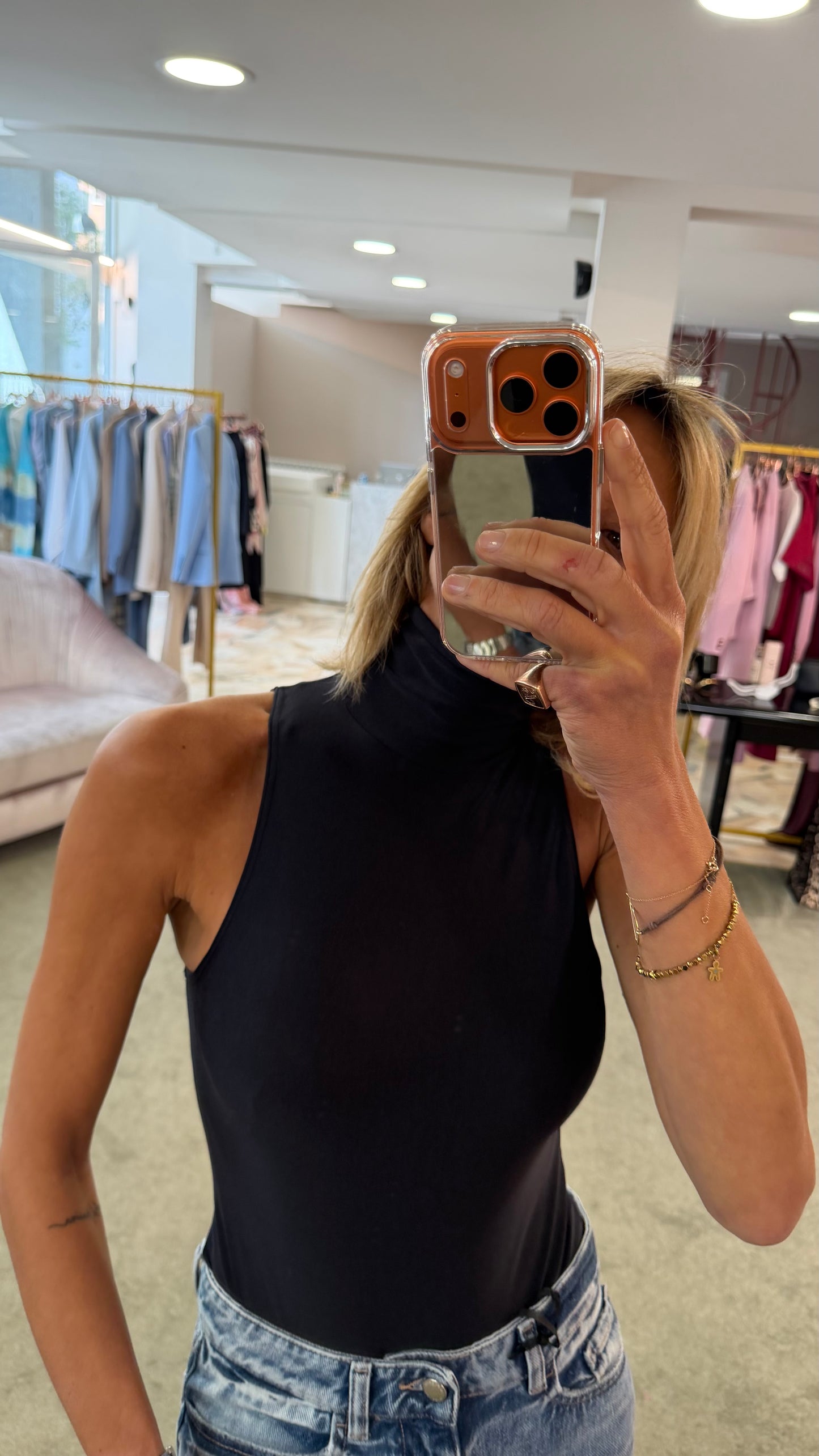 Body nero smanicato in lycra Matinée