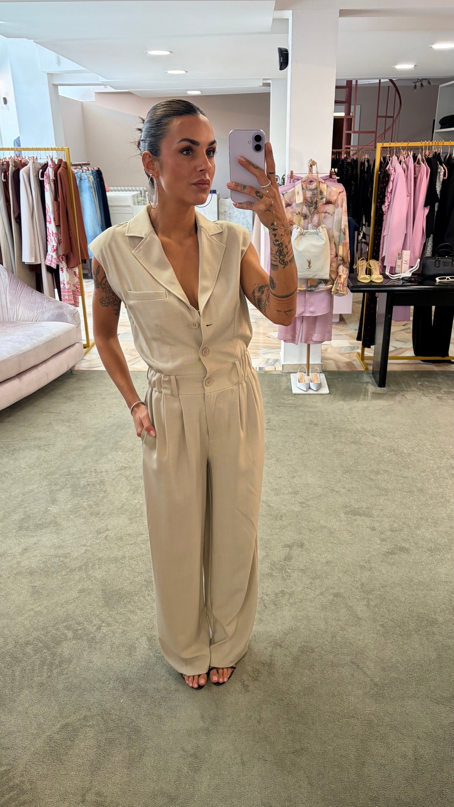 Jumpsuit ecru smanicata fr