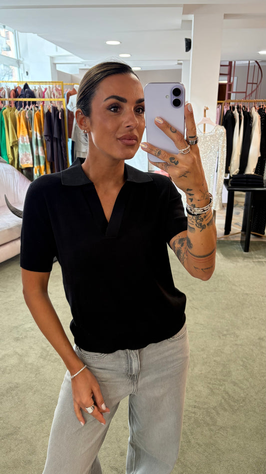 Polo nera manica corta glp