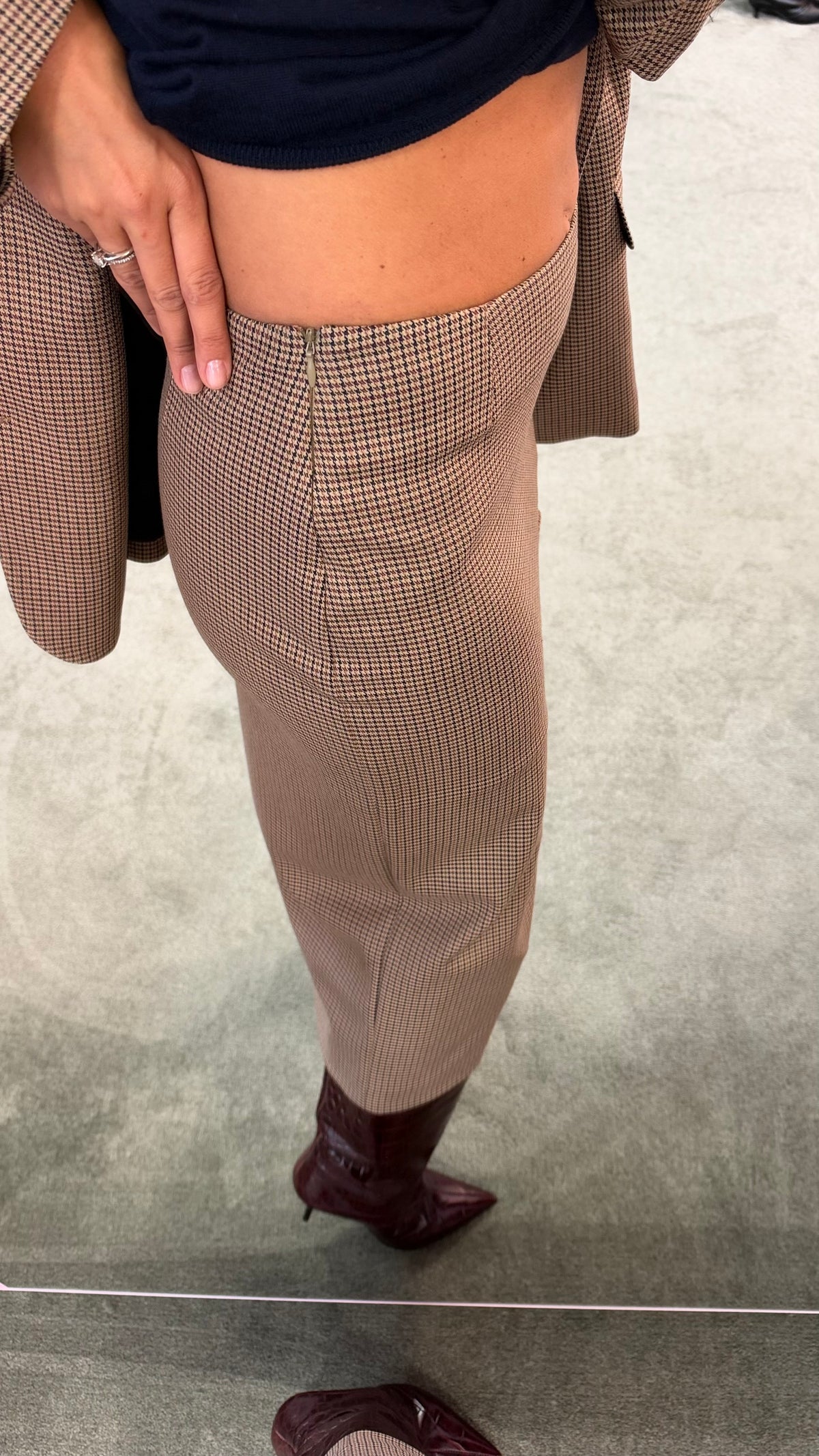 Blazer check marrone Mar de Margaritas monopetto