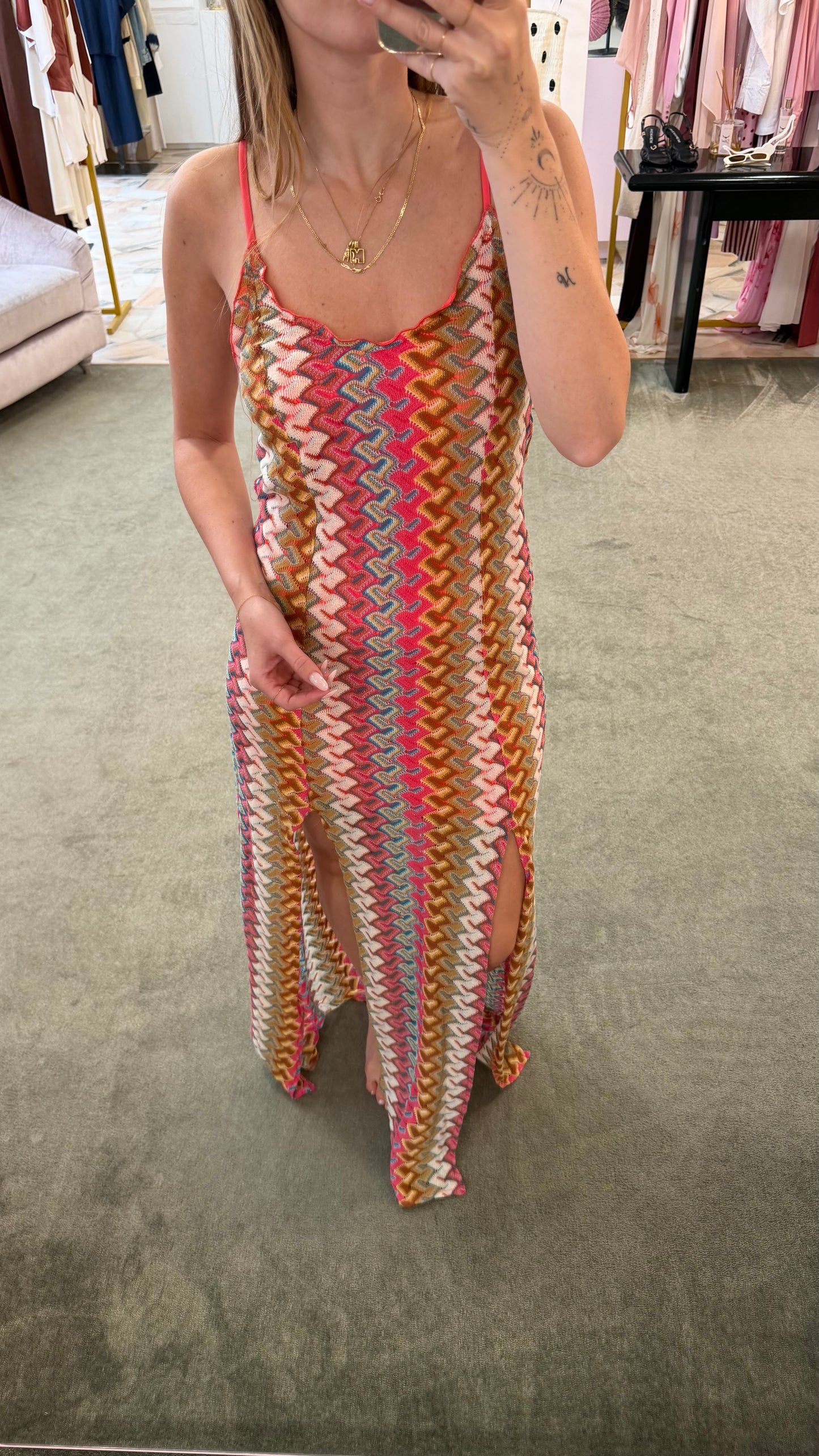 Abito corallo multicolor missoni vibes Cotazur