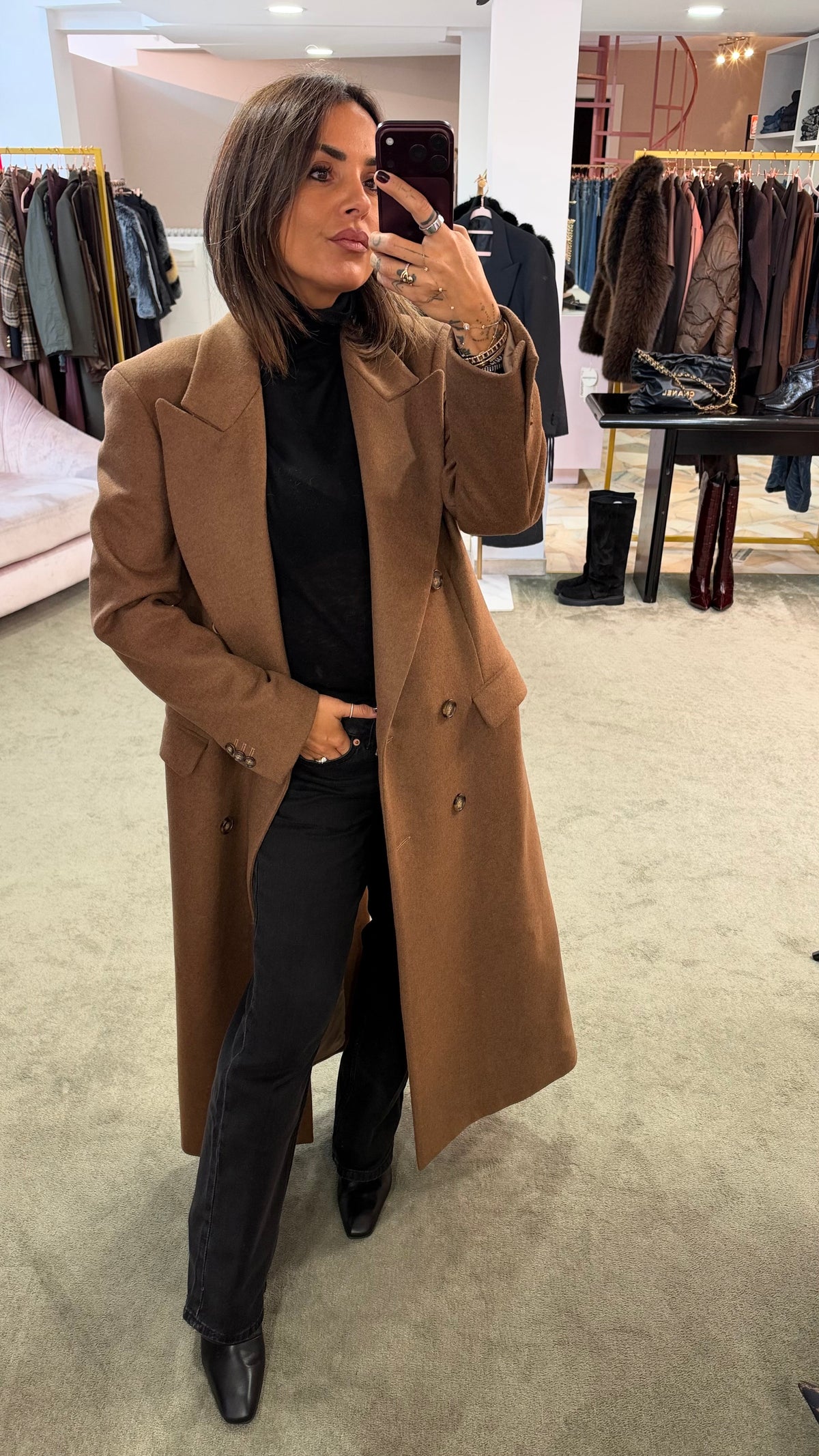 Cappotto cammello doppiopetto Marsem