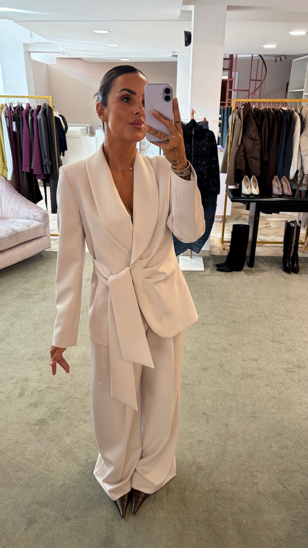 Pantaloni ghiaccio wide leg con pences fr