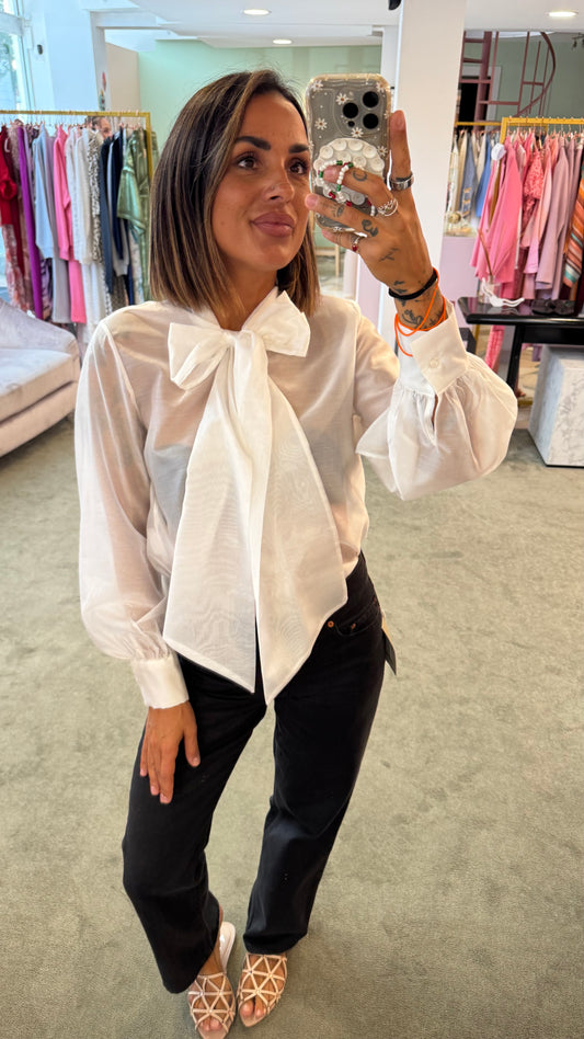 Camicia bianca con fiocco Actualee