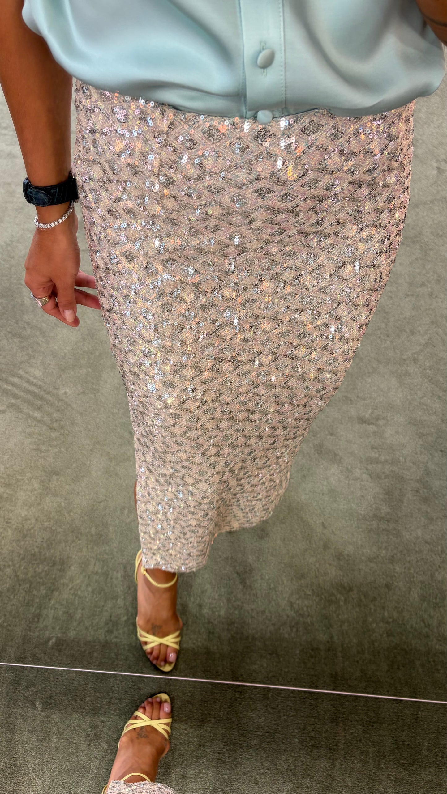 Gonna midi in paillettes multicolor Actualee