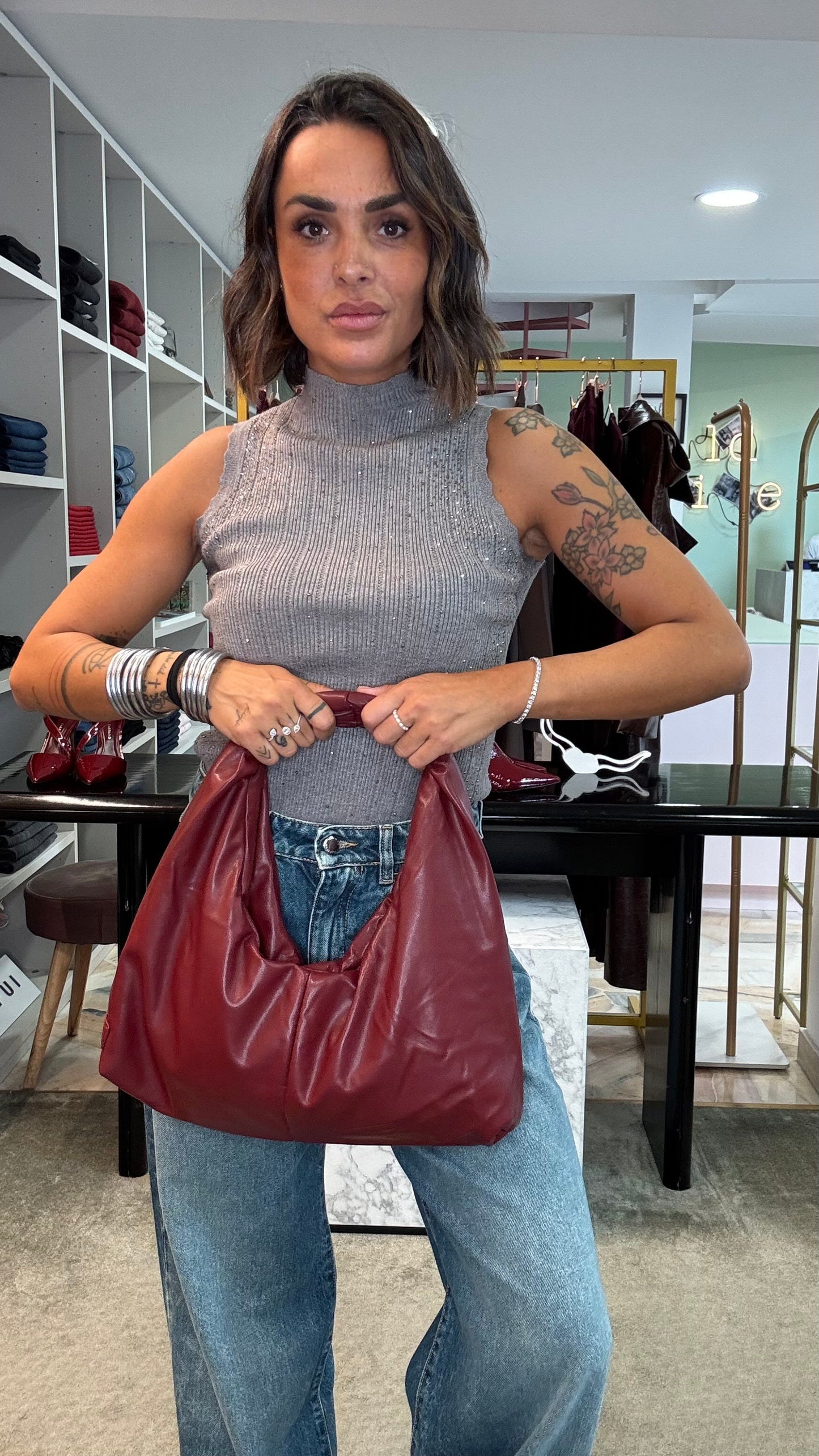 Hobo bag media bordeaux Hinnominate