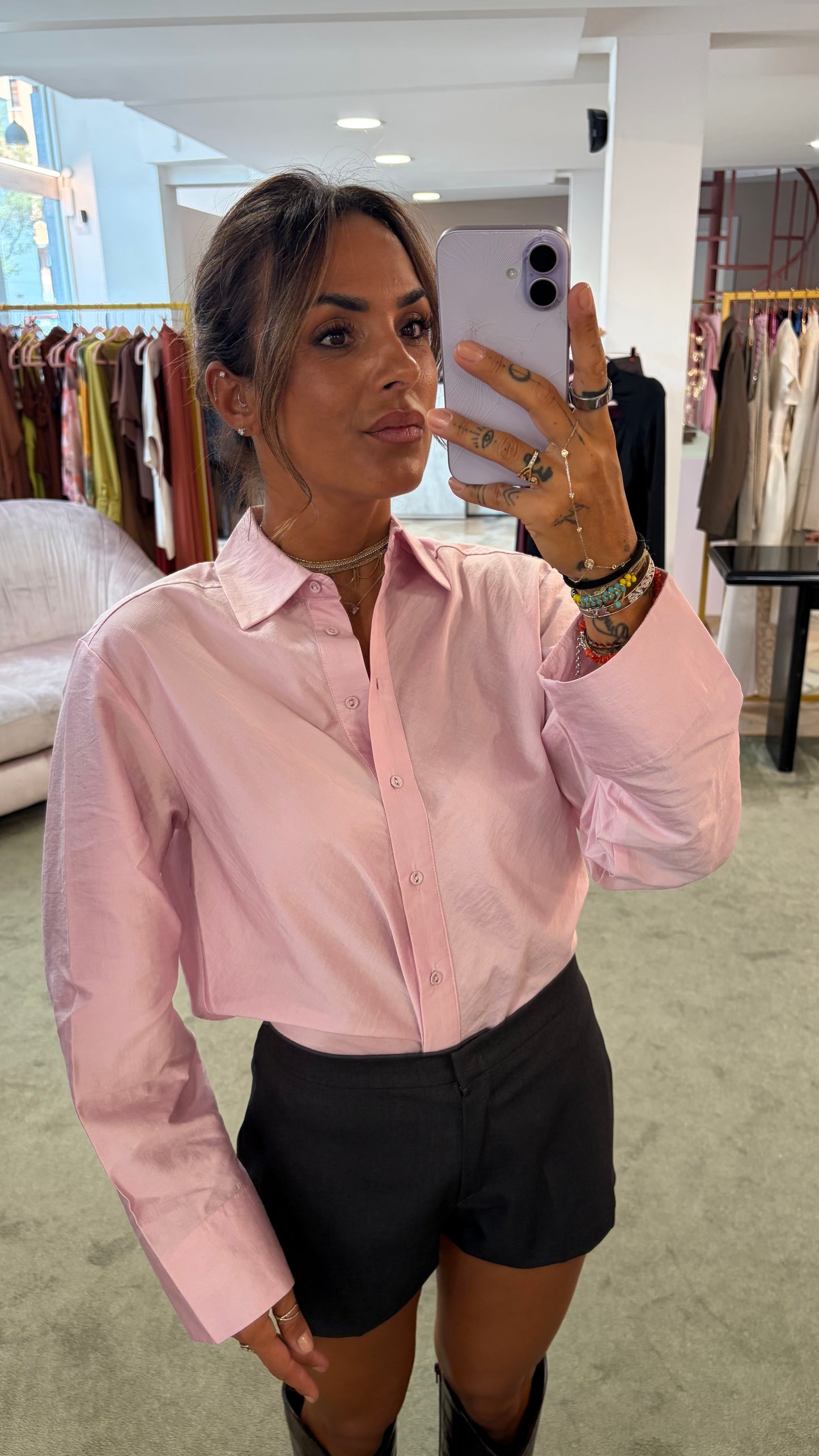 Camicia connie rosa regular sl
