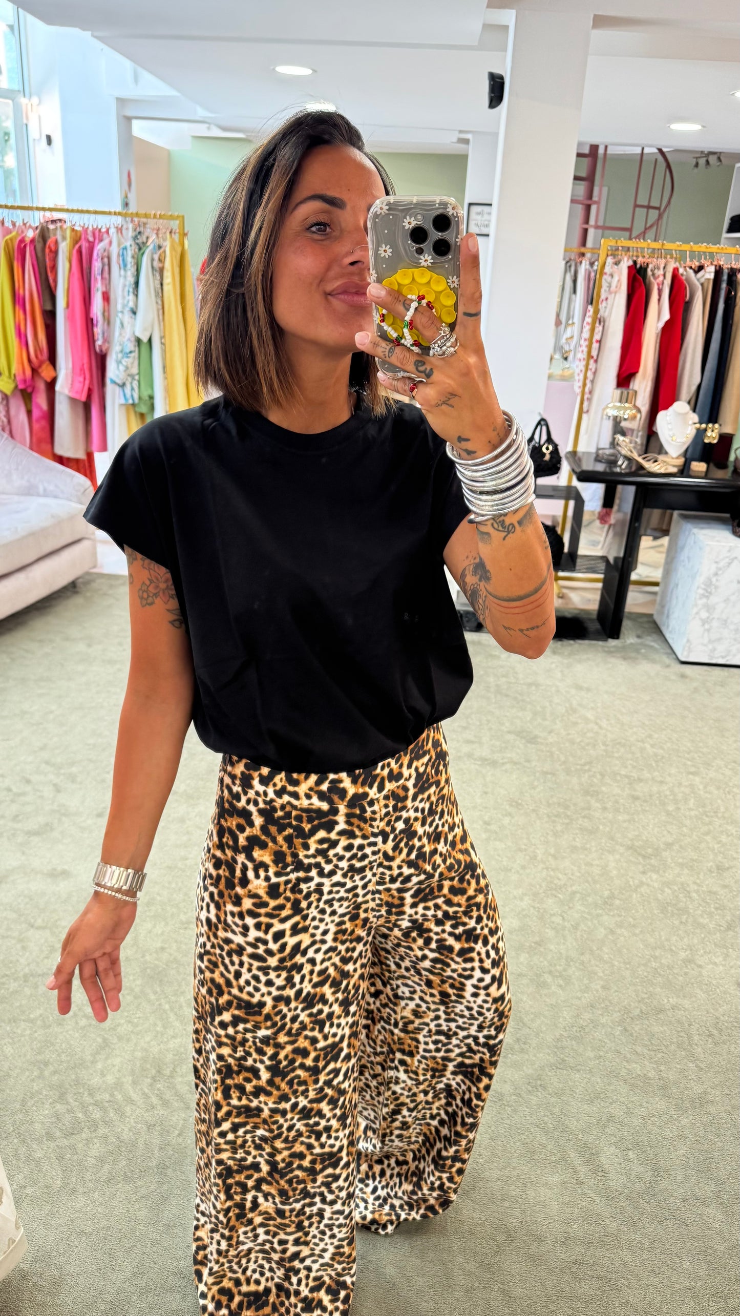 Pantaloni leopardato  wide leg gl