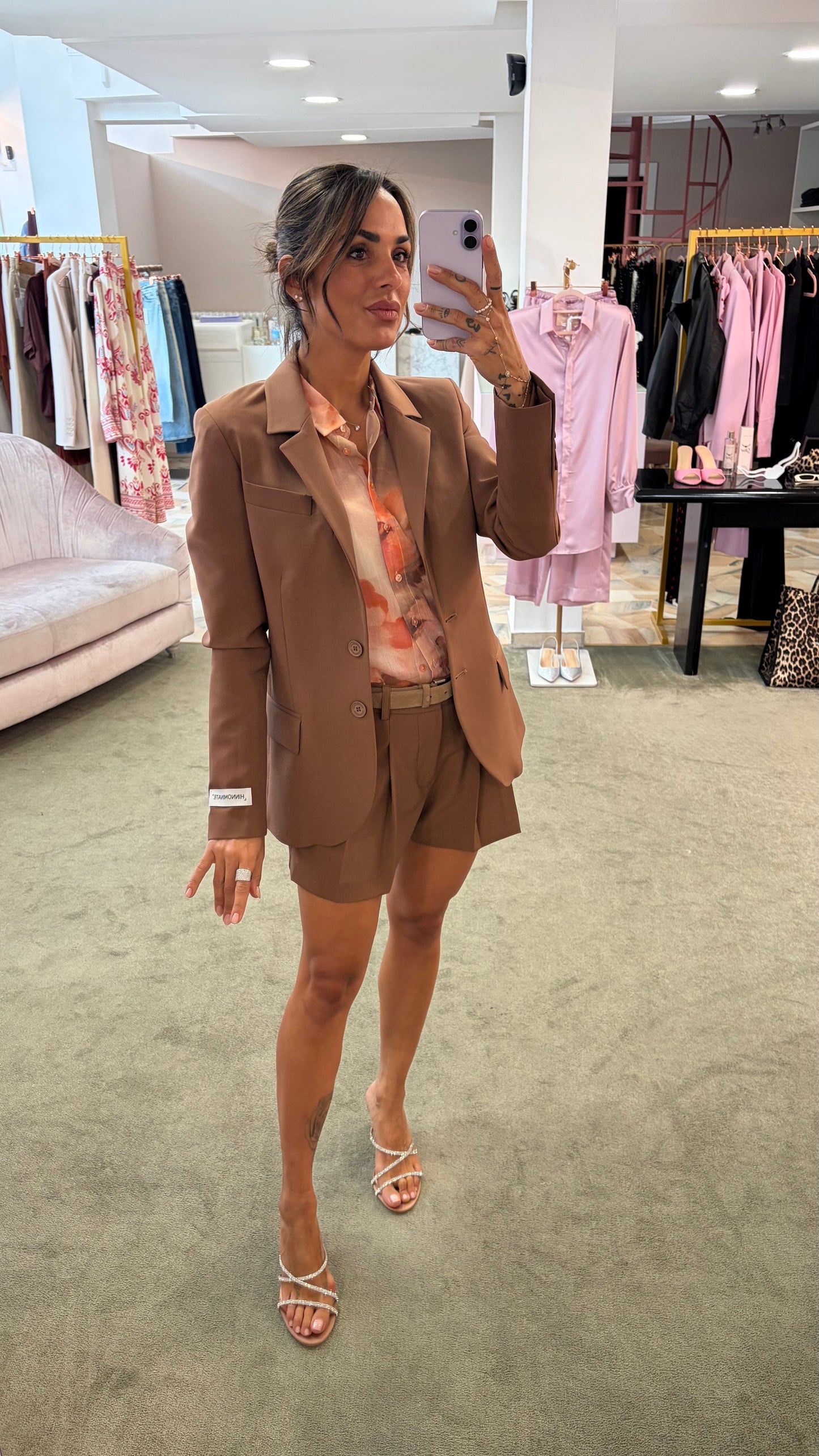 Blazer tabacco slim monopetto due bottoni Hinnominate