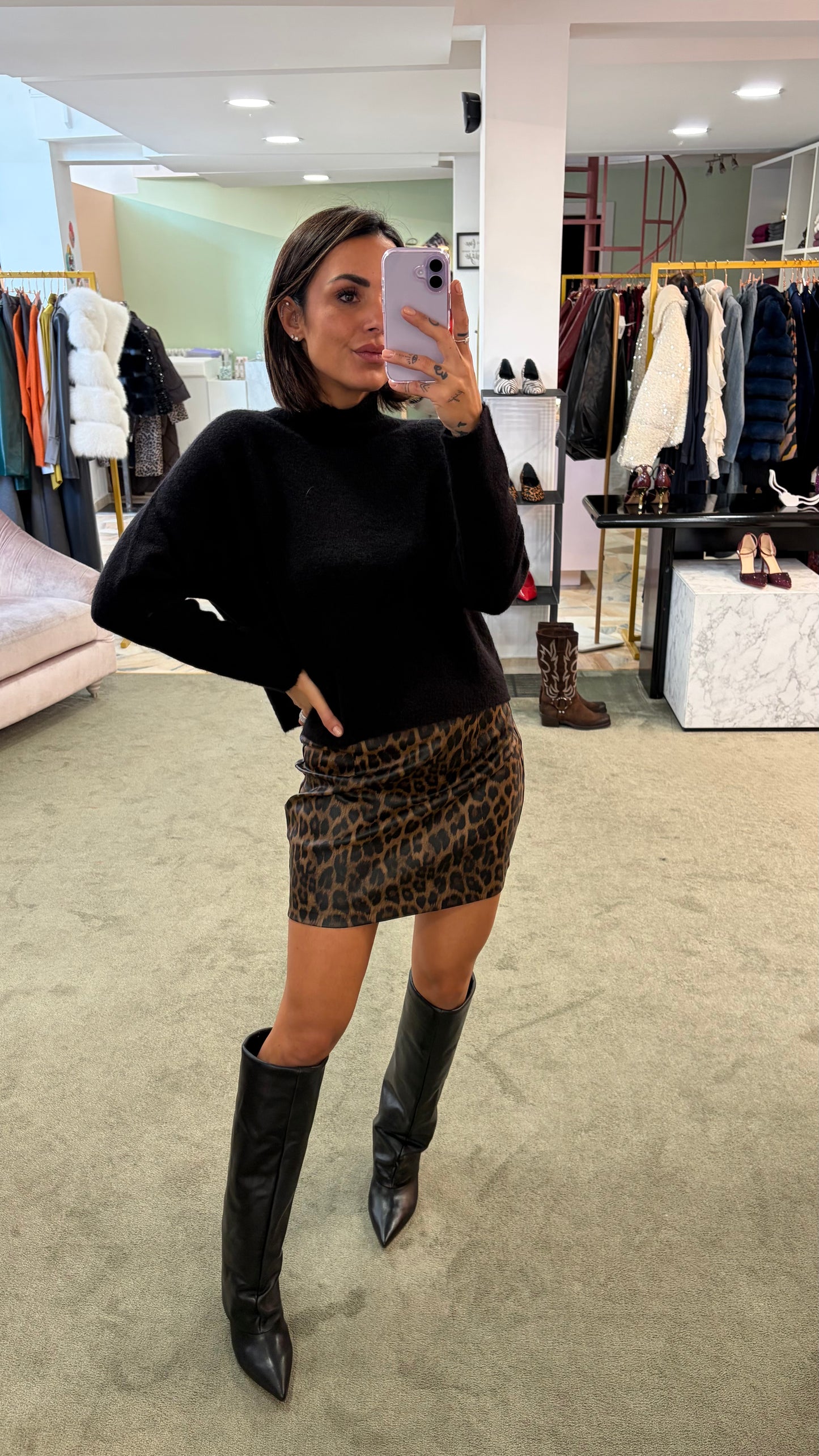 Minigonna leopardata gl