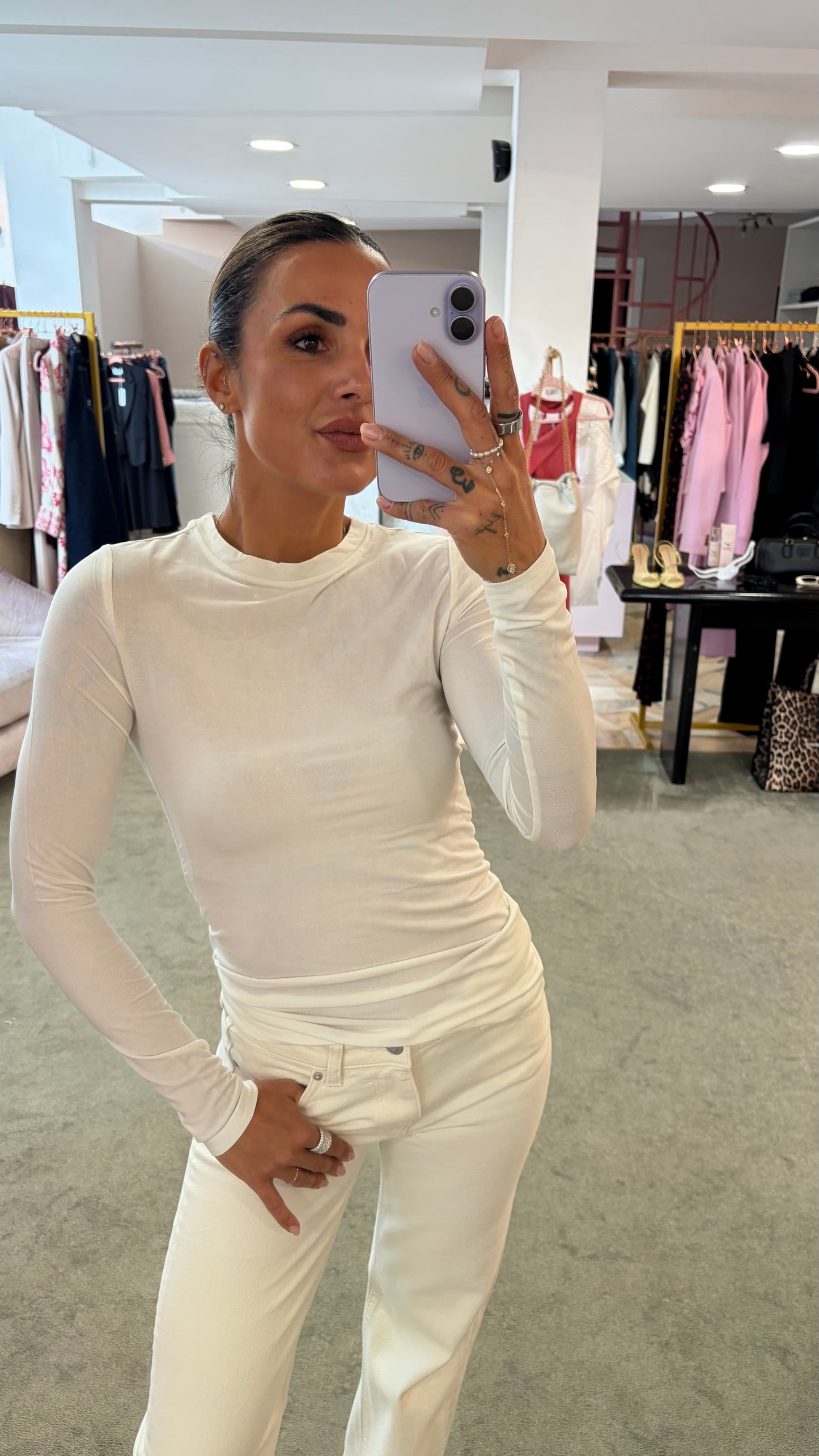 Jeans rome flare bianco panna