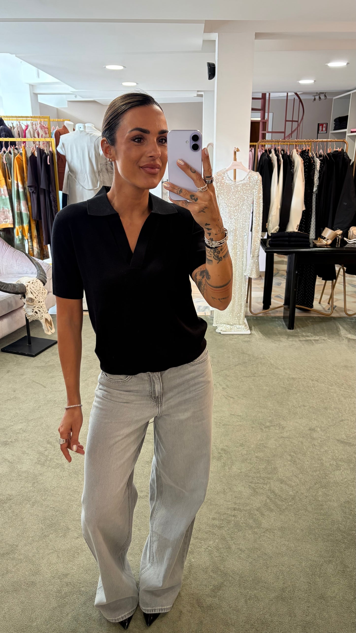 Polo nera manica corta glp