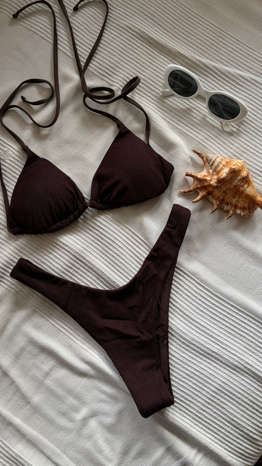 Bikini triangolo cioccolato lurex Matinée